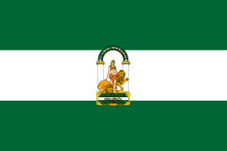 Bandera de Andalucía con escudo