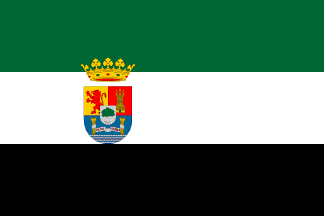 Bandera de Extremadura con escudo